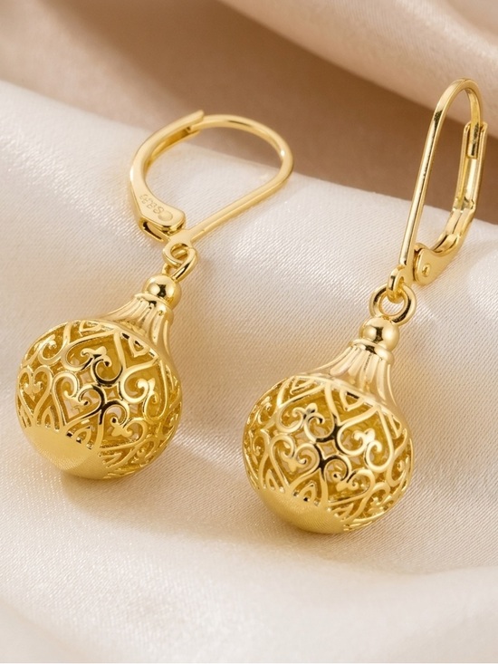 Jewelry - New! 14k Gold plated 925 Sterling Silver Vintage Filigree Drop Earrings